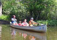 Campers canoeing at Ipswich River Nature Day Camps