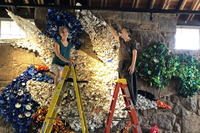 Magazine Beach Tapestry Exhibit displayed by Michelle Lougee and Cecily Miller