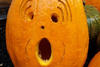 Surprised pumpkin carving for Halloween Prowl