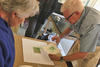 Wood block printing demonstration at our Holiday Open House
