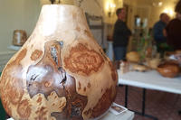 Hand-turned wood burled vase for sale at our Holiday Open House