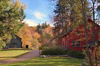 The historic barn in fall at Pleasant Valley Wildlife Sanctuary