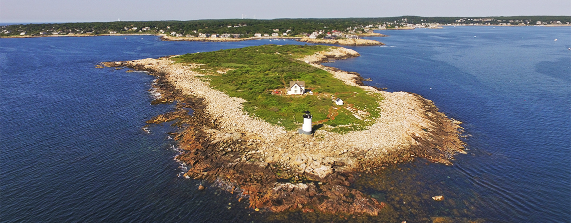 Aerial view of Straitsmouth Island Wildlife Sanctuary © Thacher Island Association