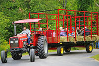 Families enjoying a tractor hayride at Hey Day © Bruce Dean
