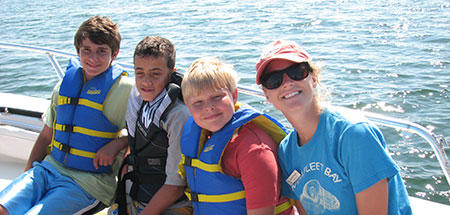 Camp kids out on a coastal cruise