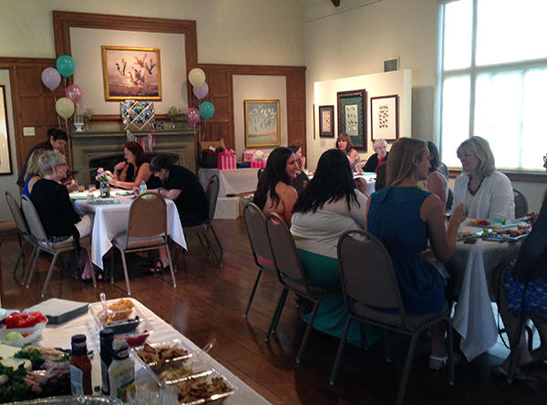 Bridal shower in the gallery for 25 people. 