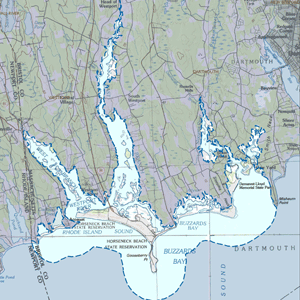 Allens Pond and Westport River Watershed Map