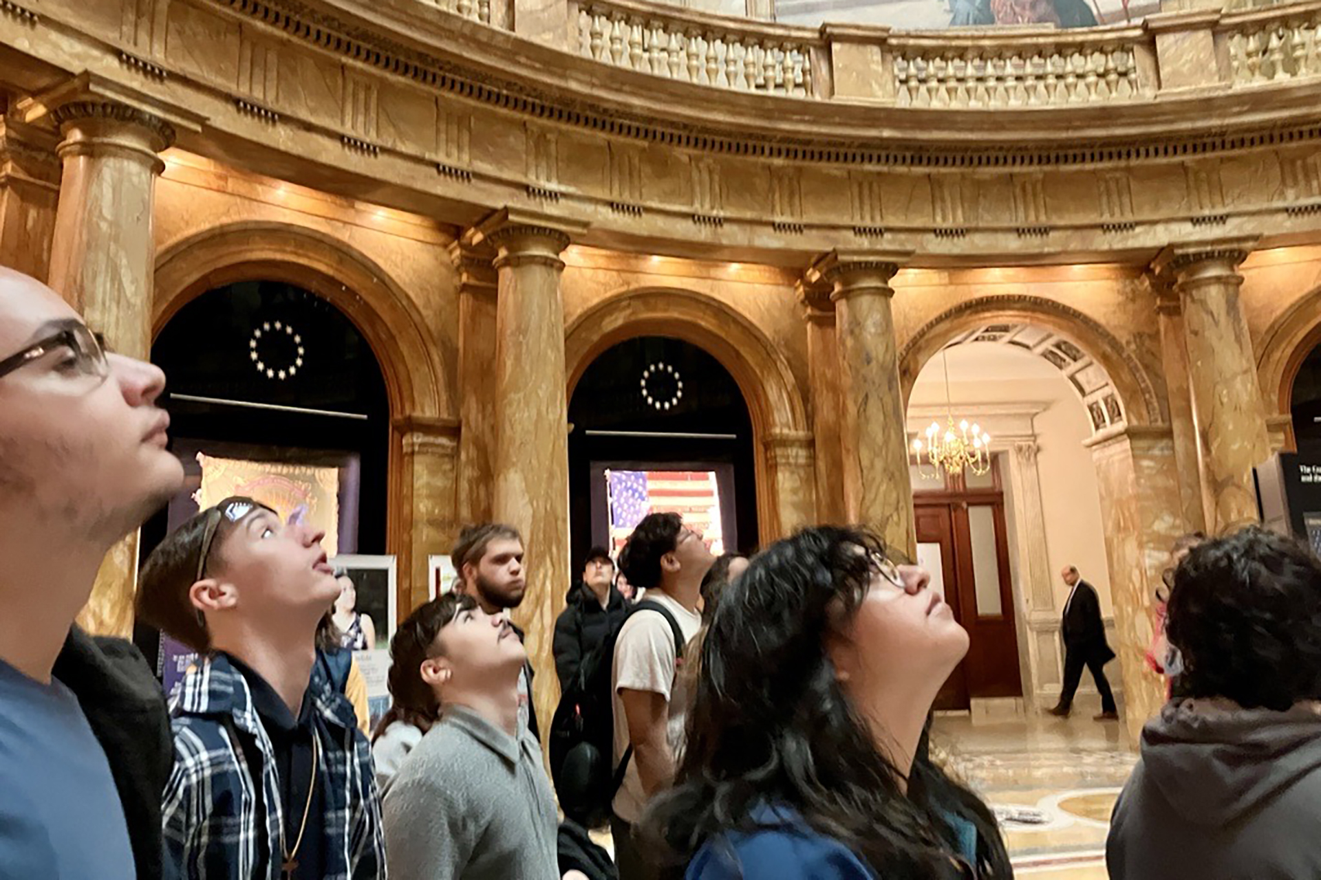 YCLP students on a tour of the MA State House