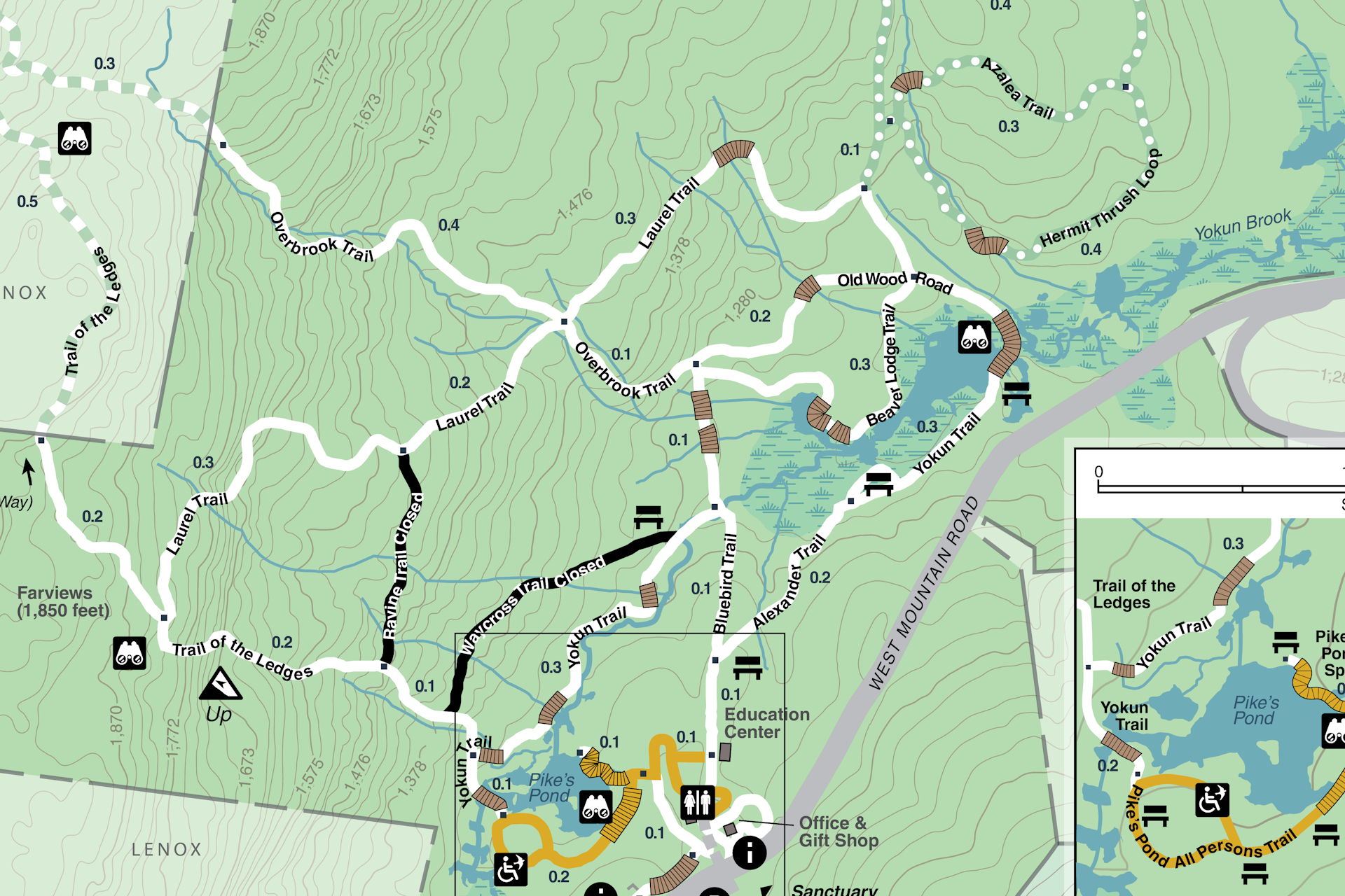 Closeup thumbnail of Pleasant Valley's printable trail map