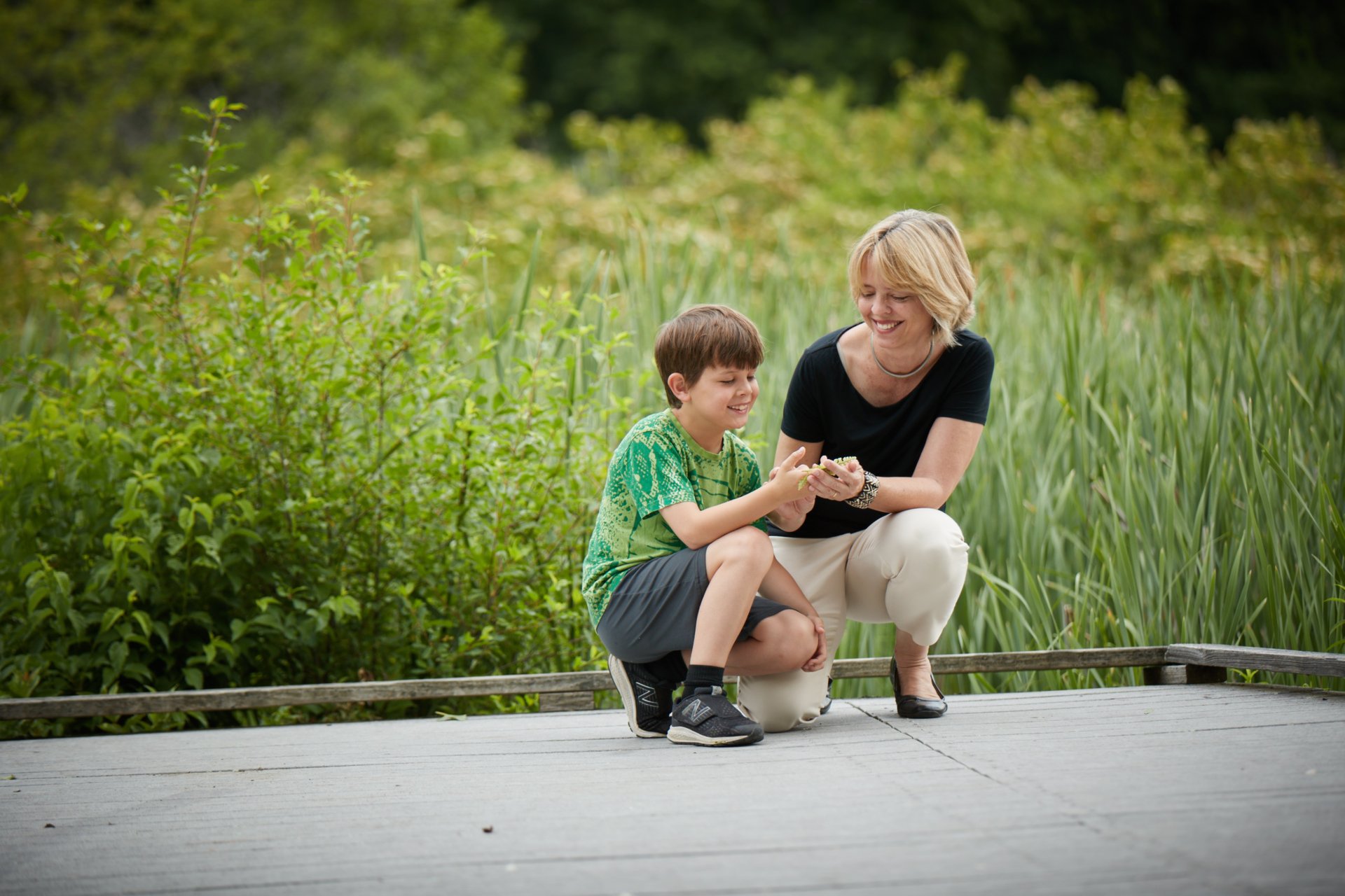 Mother and Son on Boardwalk