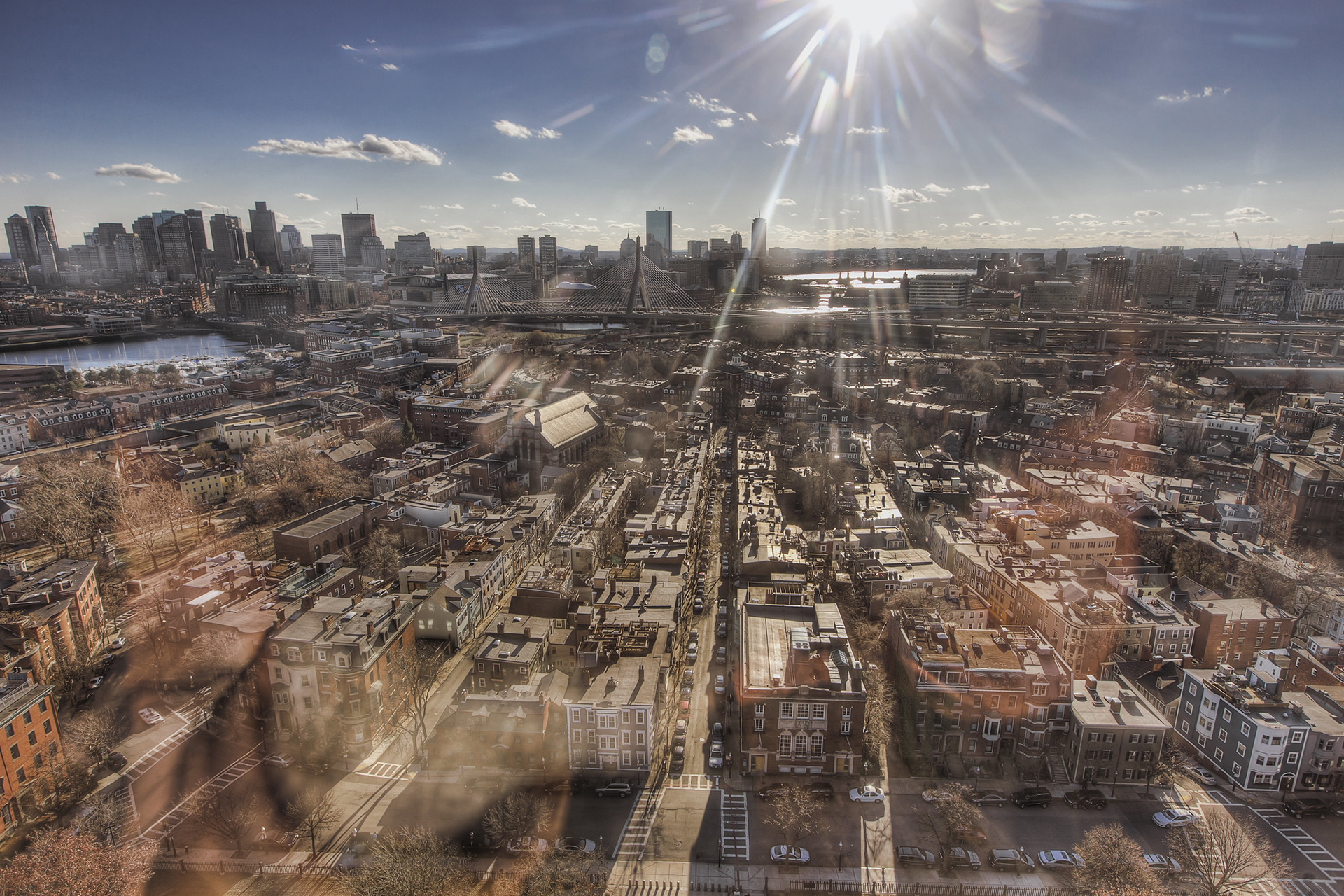 Boston skyline from above