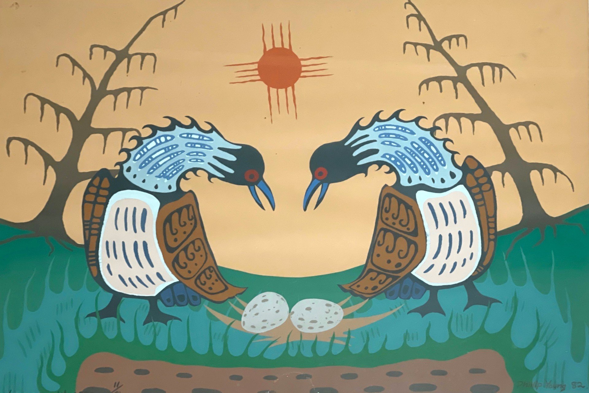 painting of loons