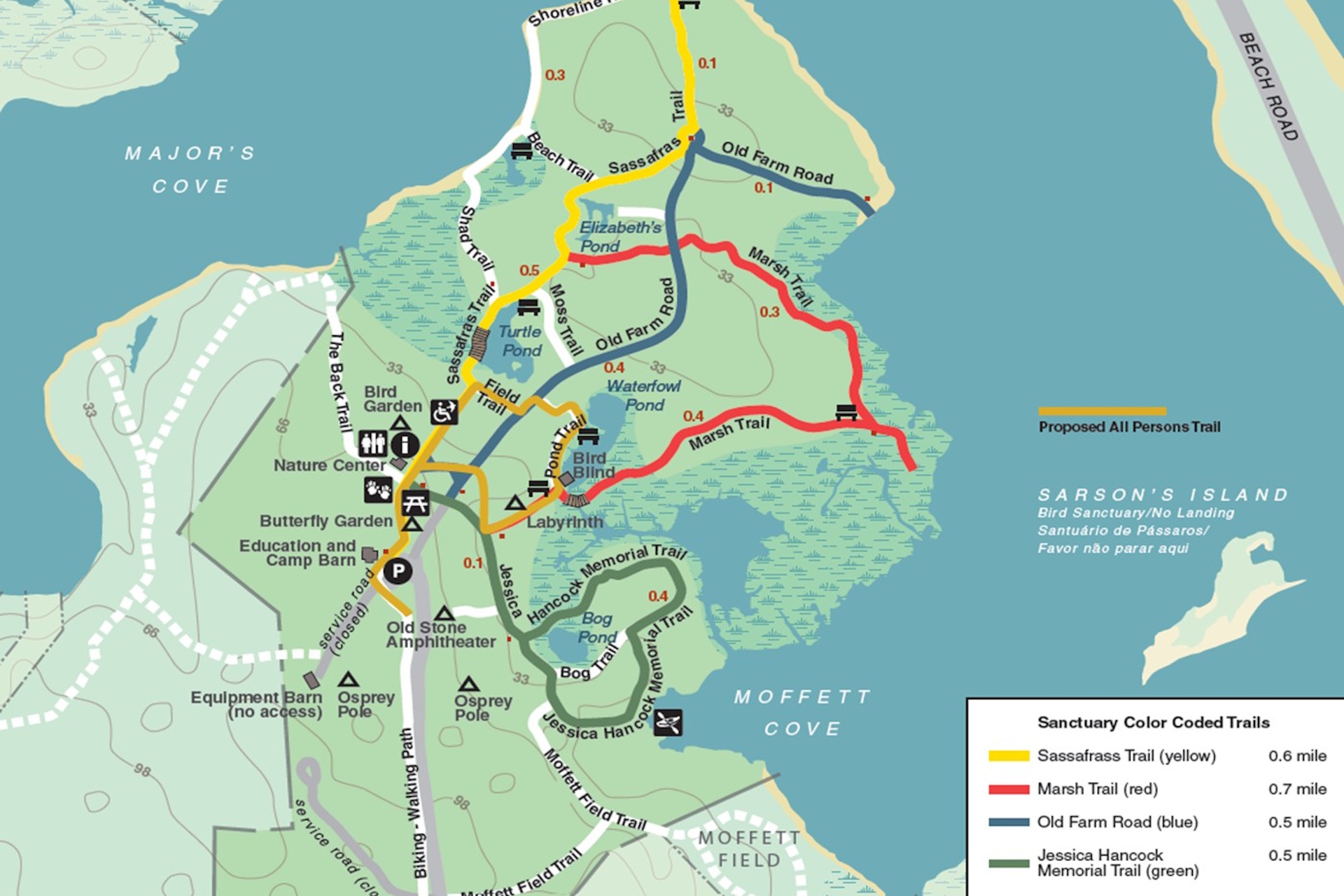 Trail map depicting the proposed new All Person's Trail