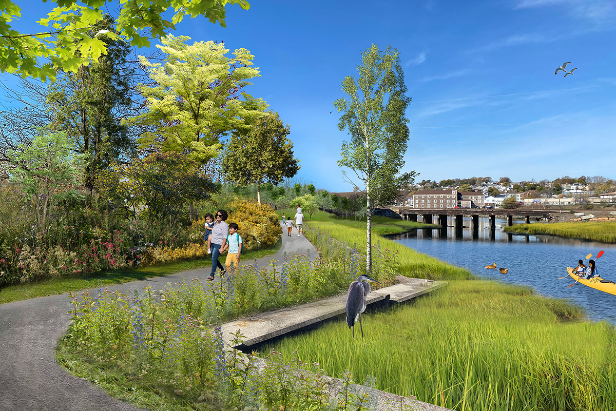 Artist rendering of a mixed-use waterfront destination in Chelsea