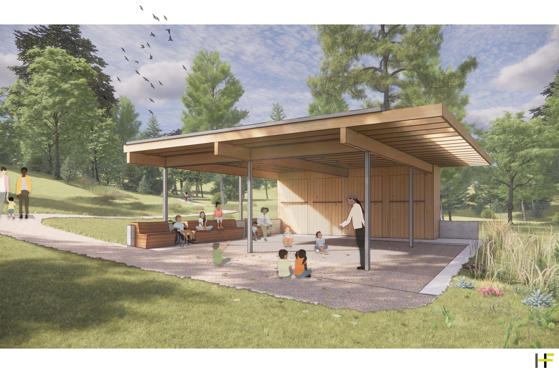 Digital render of Pawtucket Farm's proposed outdoor classroom