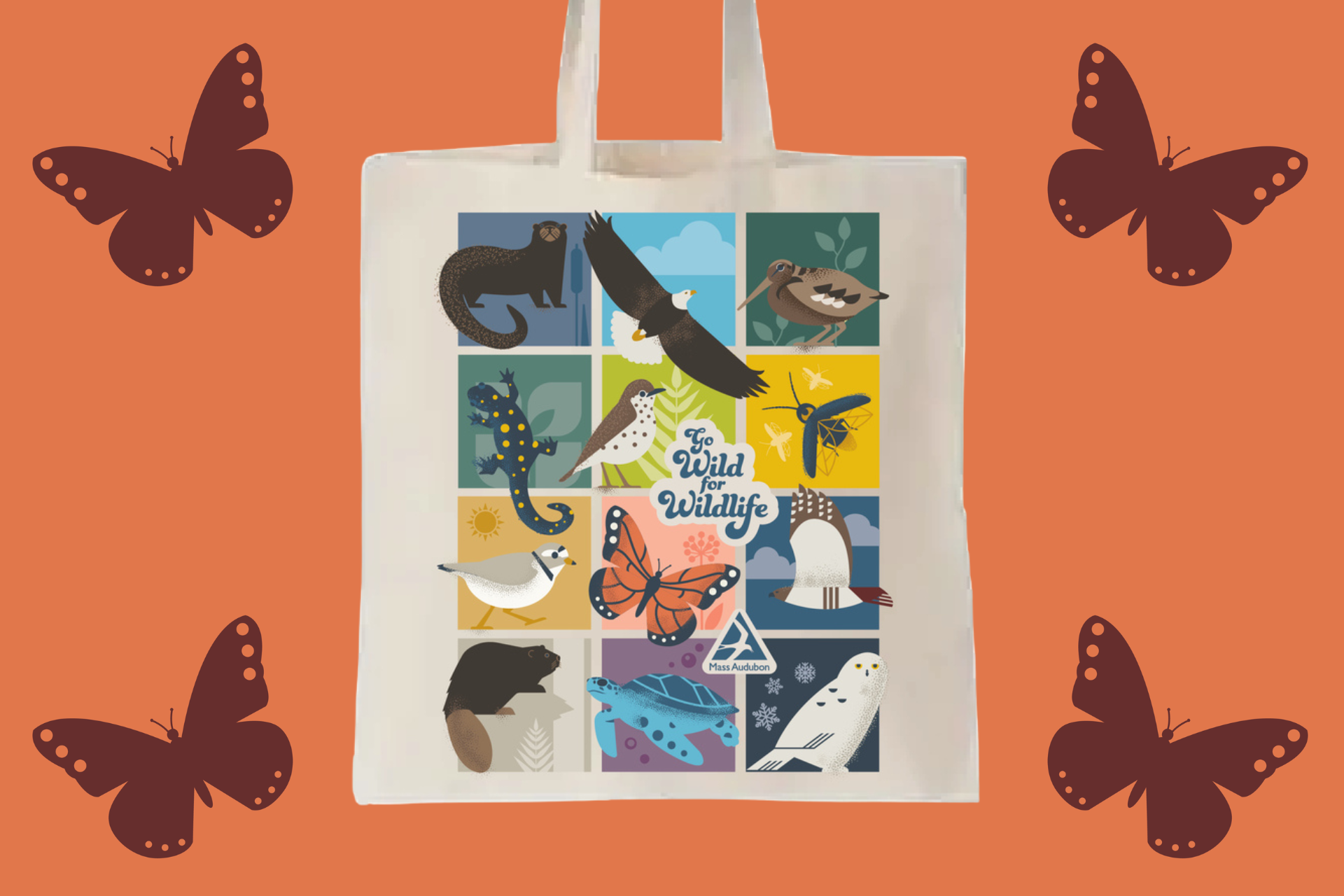 Go Wild tote monarch butterfly