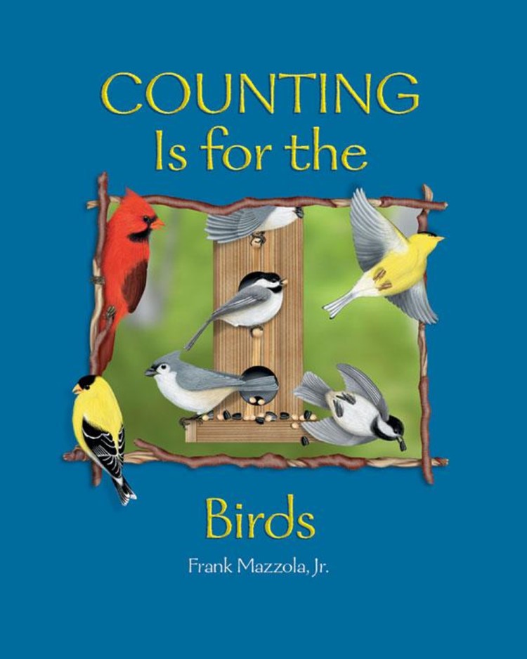 Book cover featuring birds at bird feeder