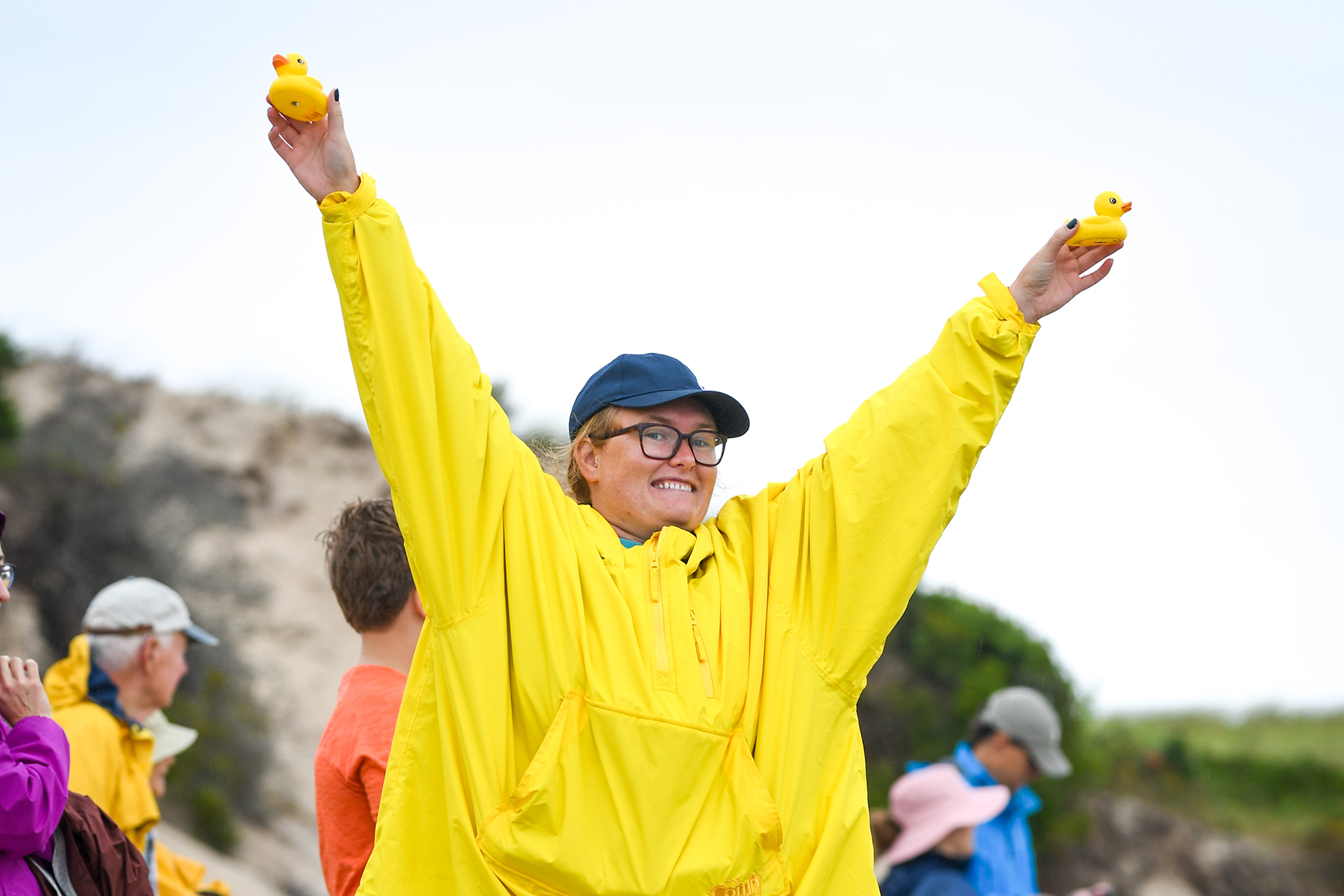 Morgyn Ellis holding up the first two winning Duck