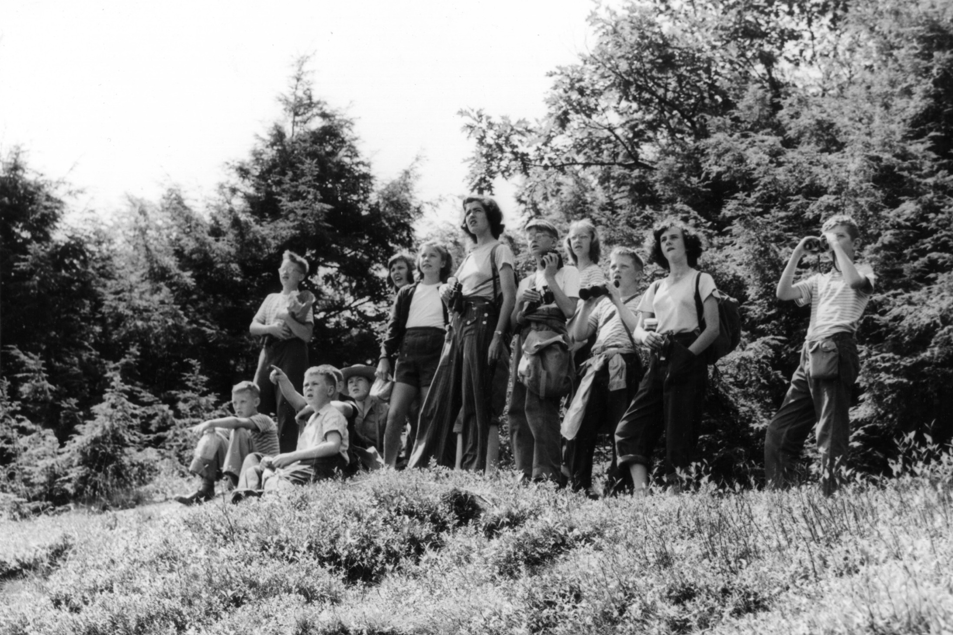 Historic photo of birders at Pleasant Valley