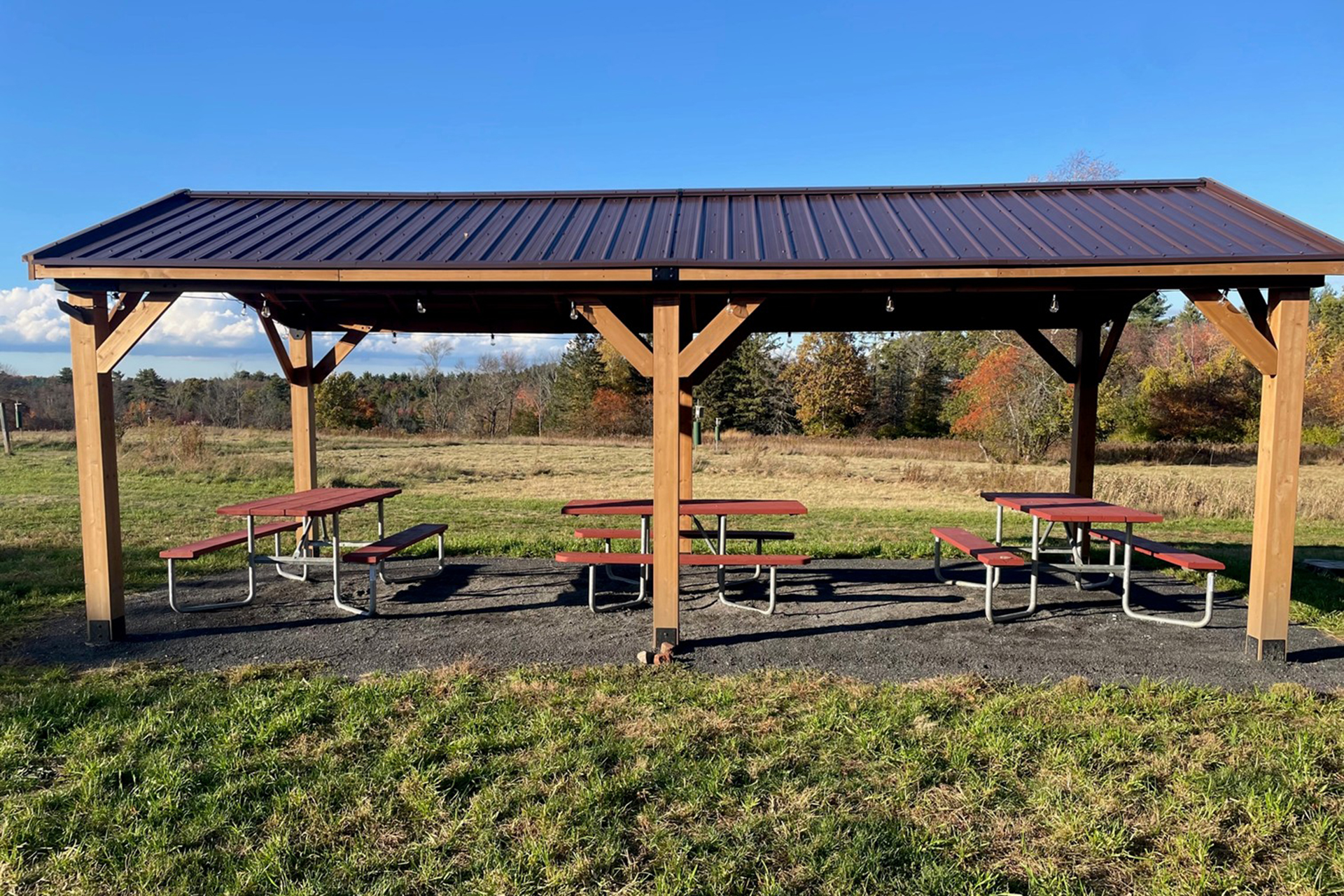 Innermost Pavilion with three picnic tables underneath