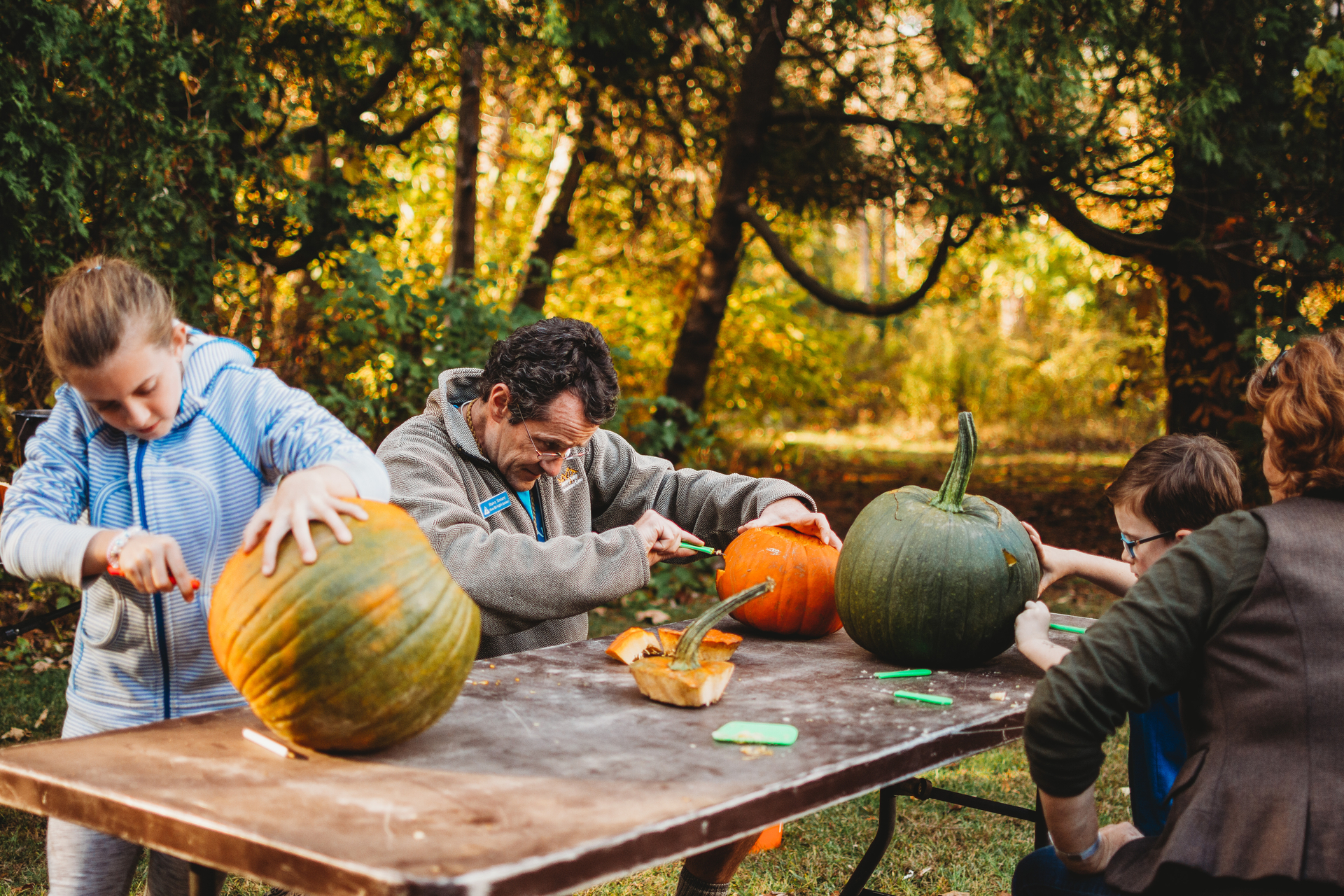 carving pumpkins