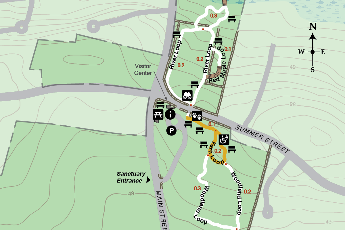 Close up of downloadable trail map at North River