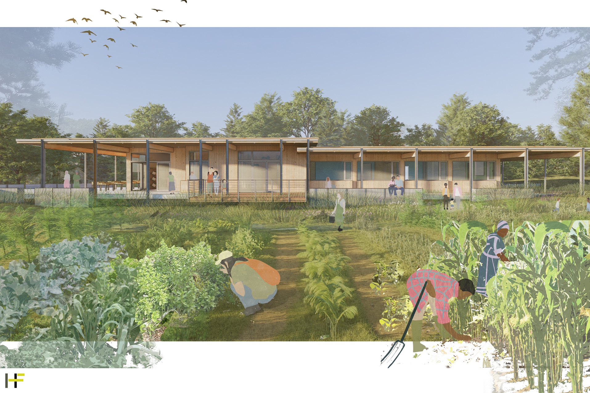 Digital render of Pawtucket Farm's proposed farm field area