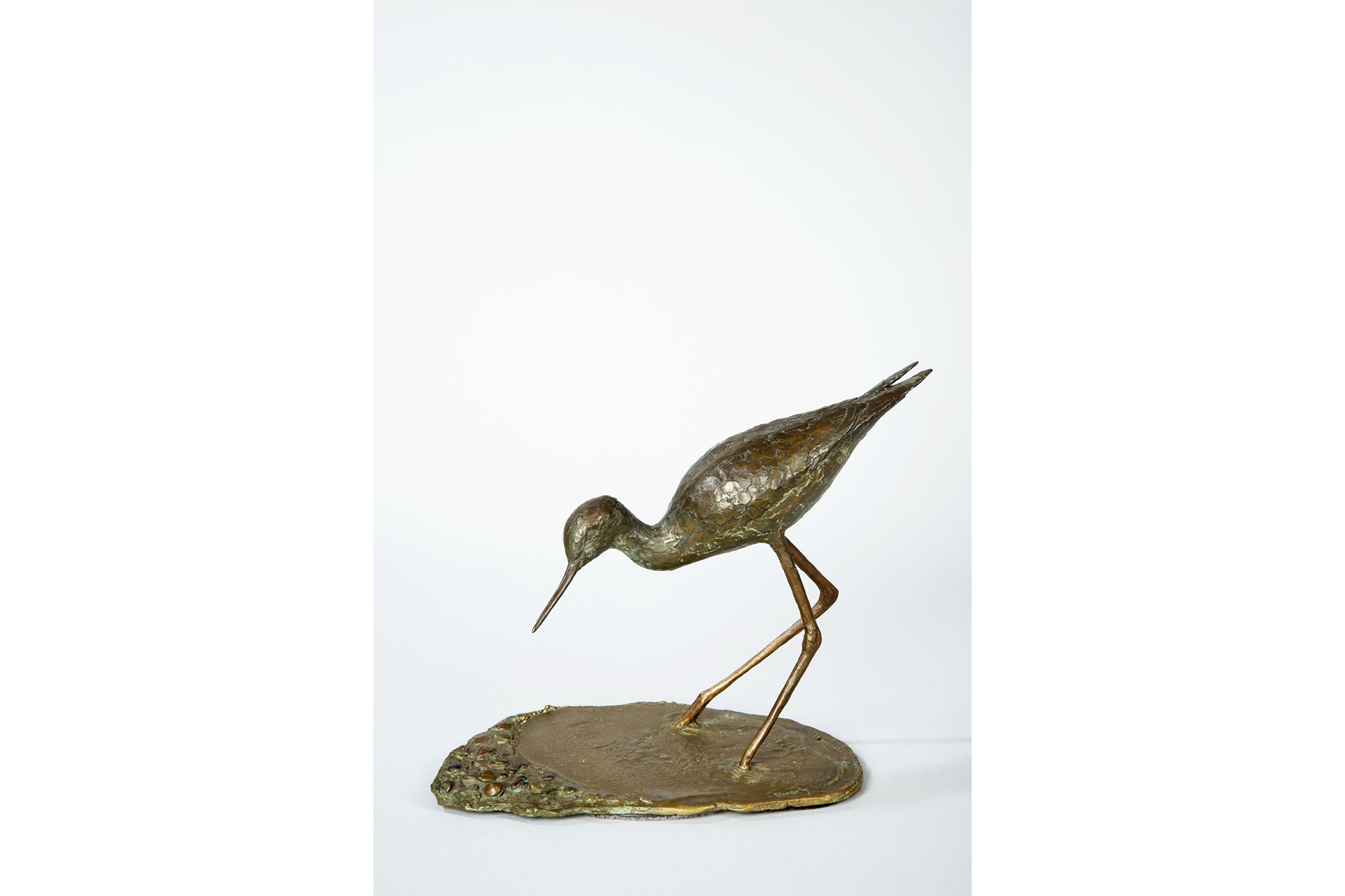 Bronze sculpture of a Black-necked Stilt