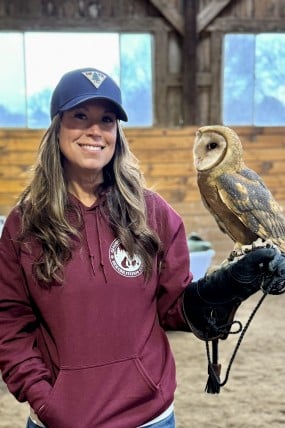 Alyssa holding barn owl