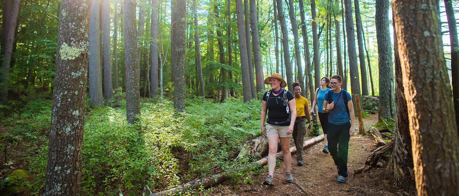 Found young adults walking on a trail at Broadmoor