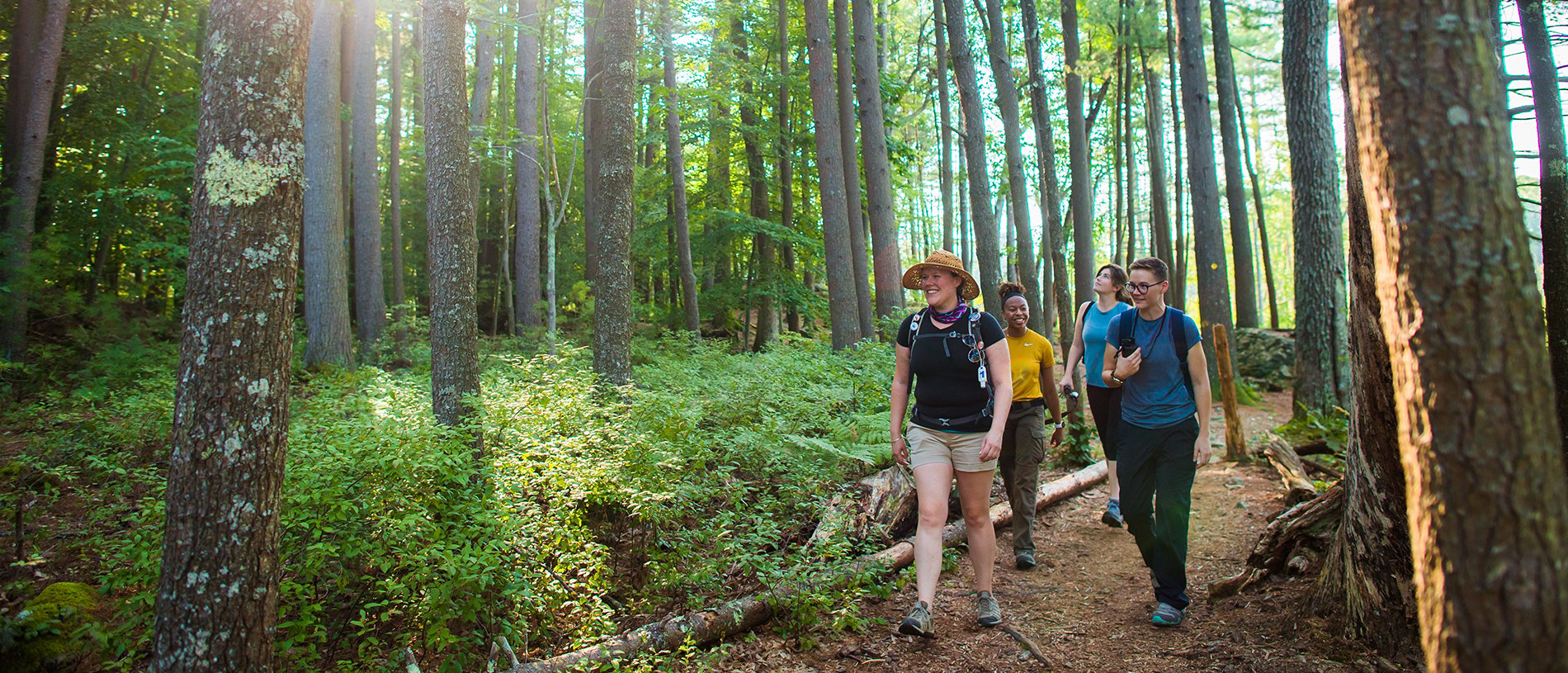 Found young adults walking on a trail at Broadmoor