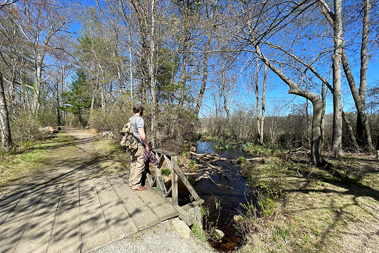 Visitor on the viewing platform along the Innermost Trail