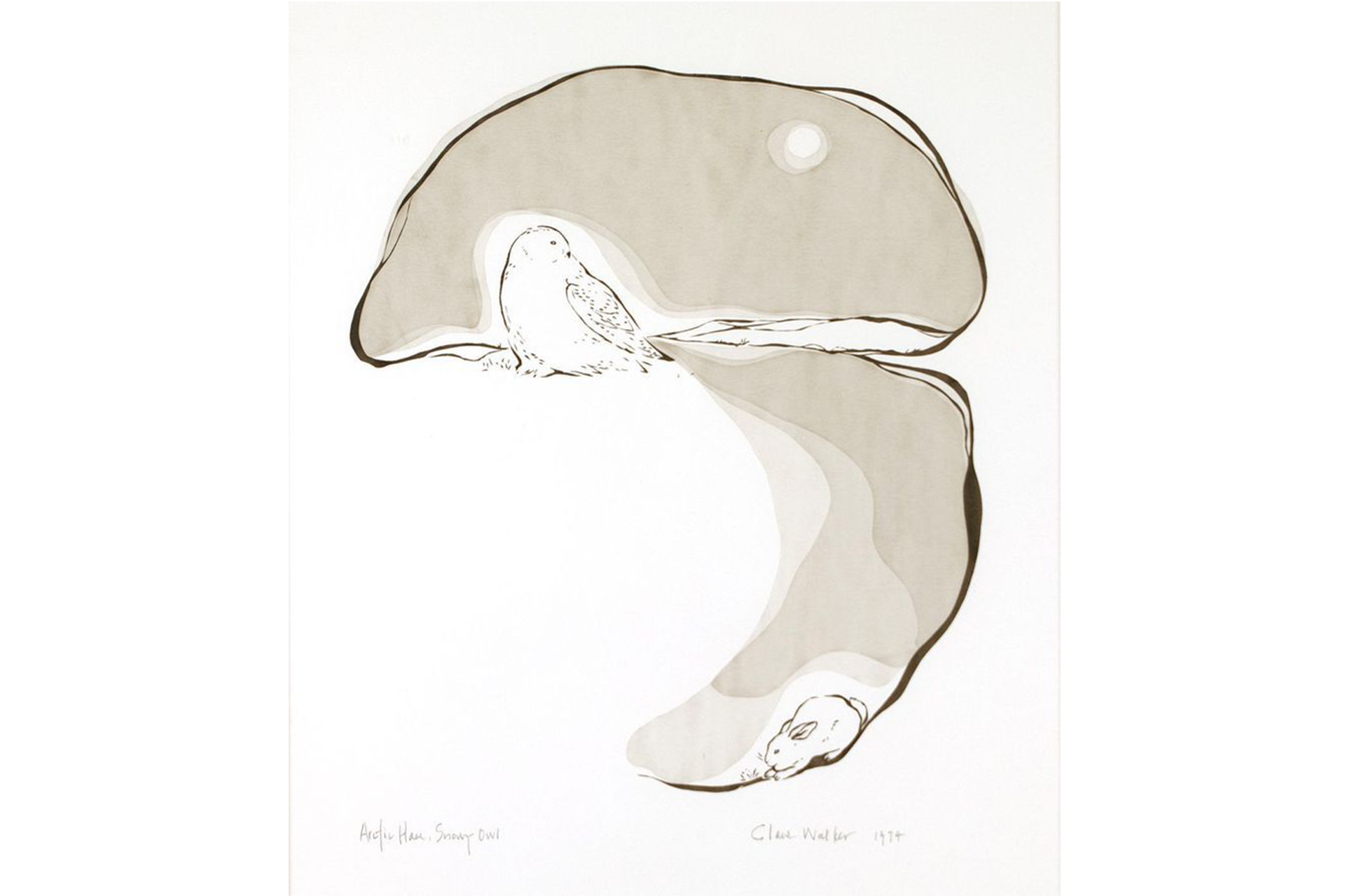 Hare and Snowy Owl by CW Leslie