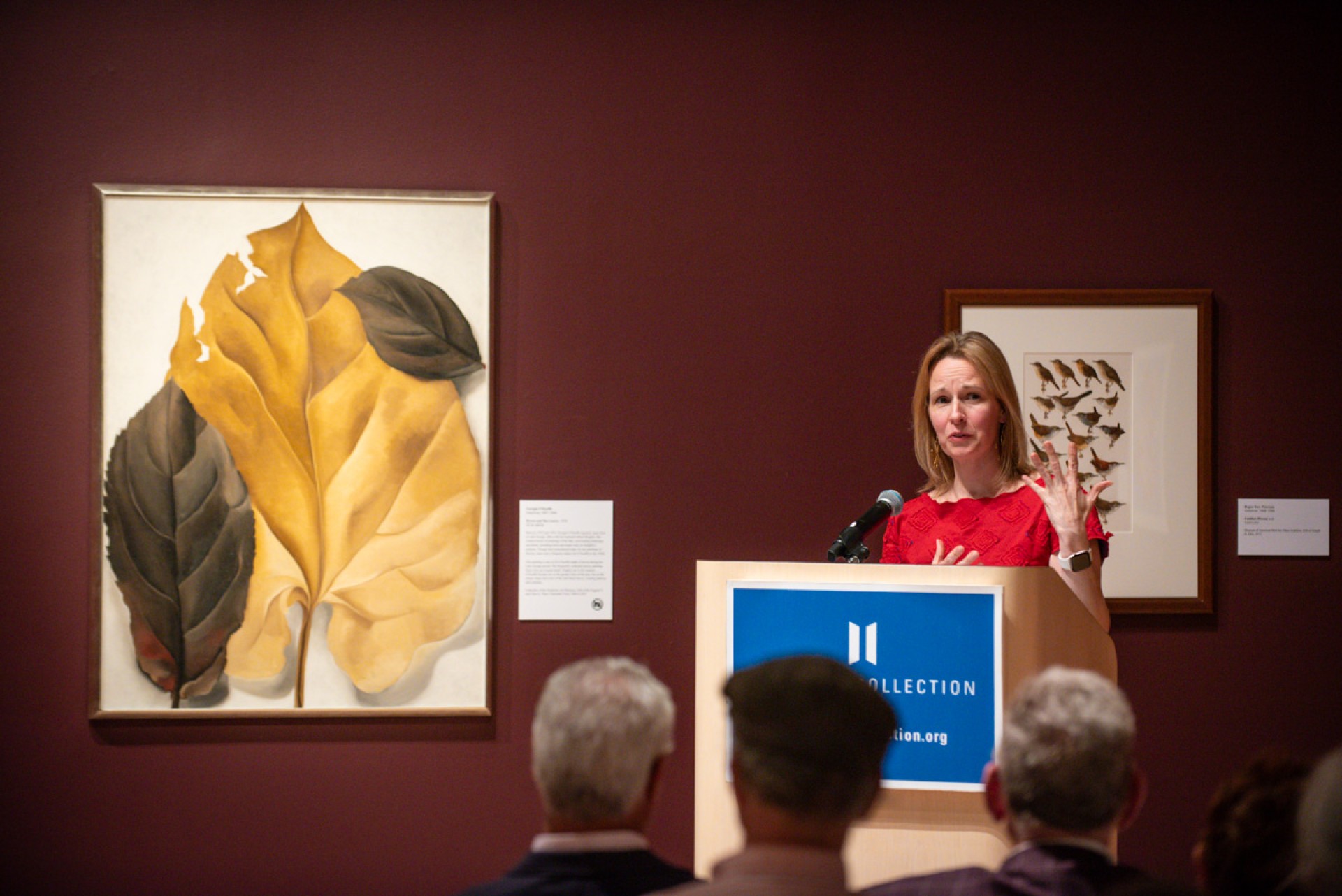 Speaking at exhibit opening