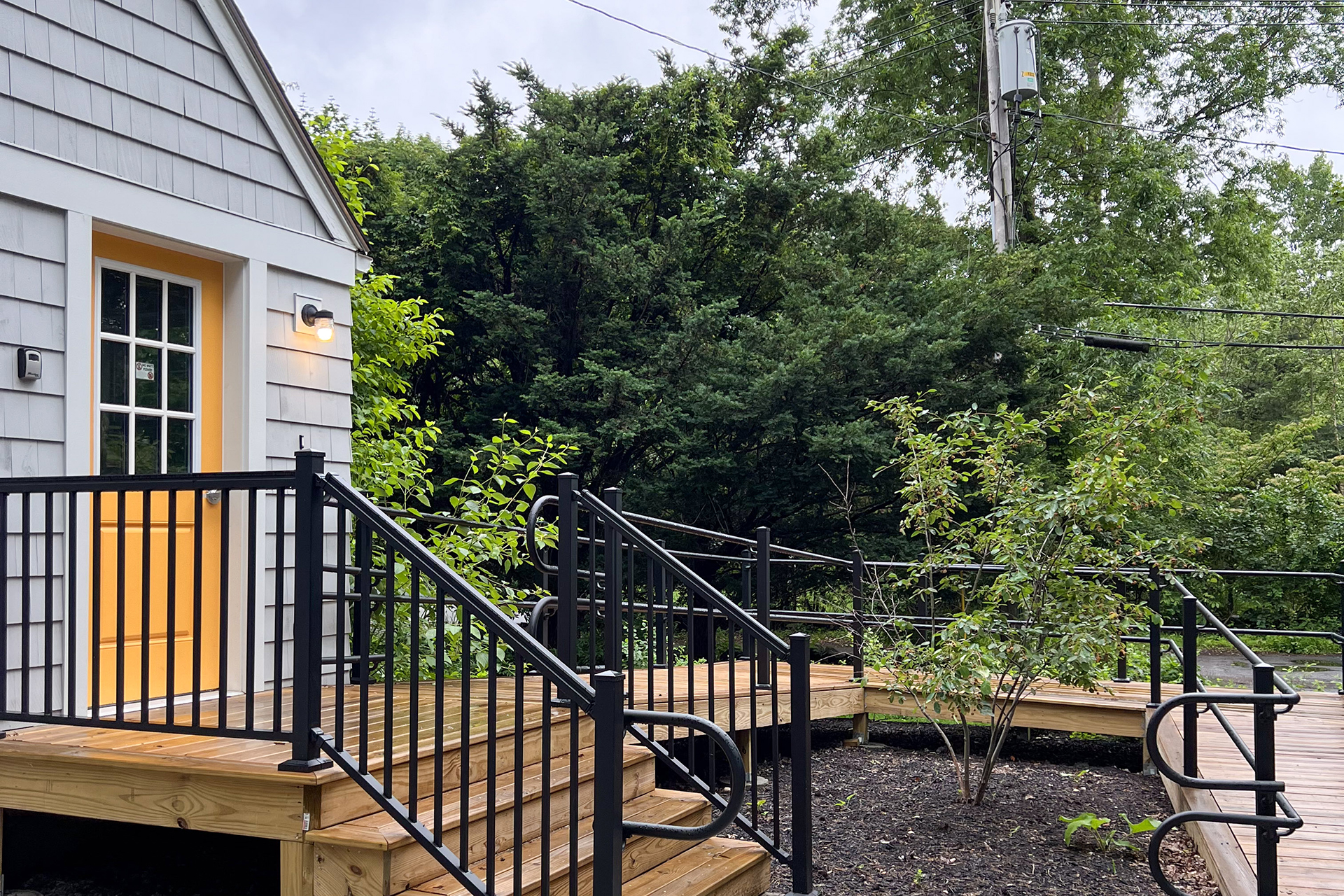 Exterior steps of Habitat's Nature Preschool building