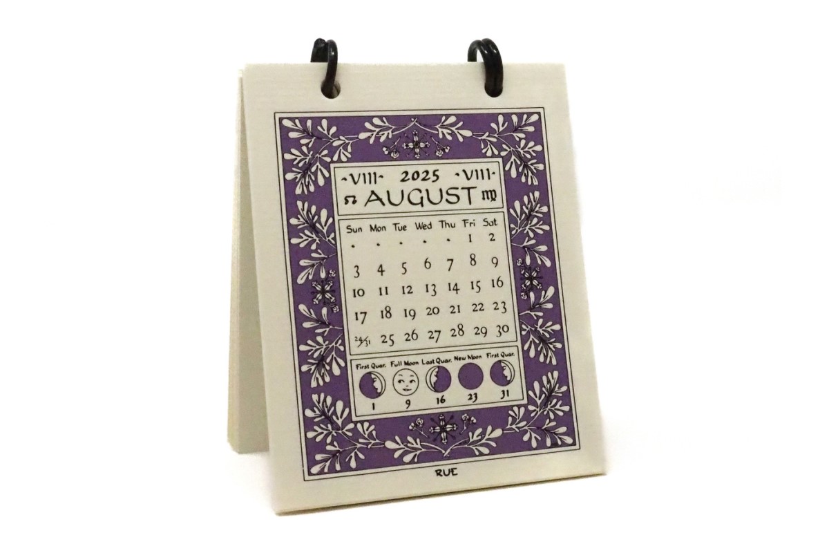 desk calendar on august page