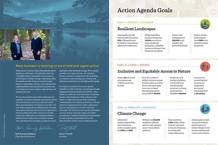 Pages 1-2 of Mass Audubon's Action Agenda 2021-2026