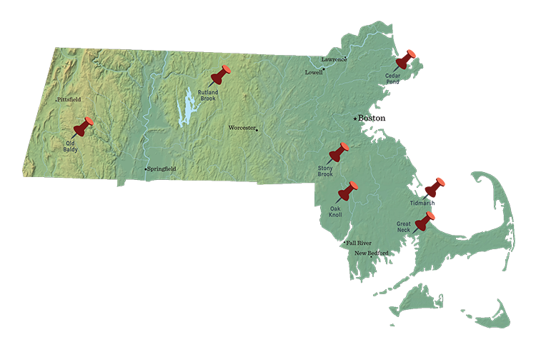 State map showing locations of wildlife sanctuaries with new or planned trails