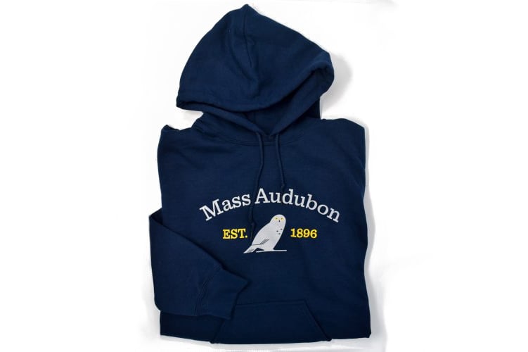 Mass Audubon owl hoodie for adults