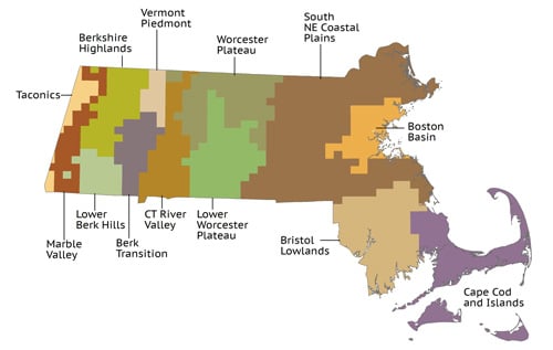Massachusetts Ecoregions Map