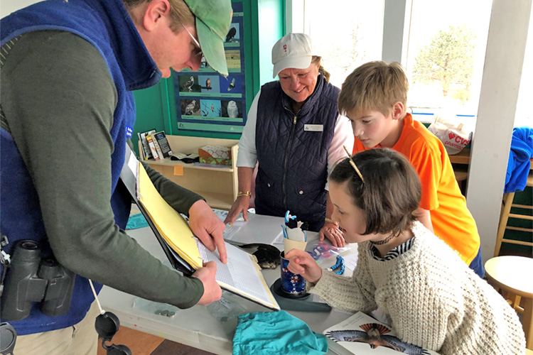 Learning bird banding science at Joppa (Photo: Melissa Vokey)