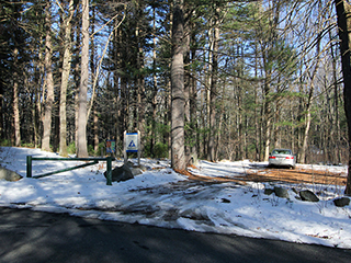 Parking area and entrance to Waseeka Wildlife Sanctuary