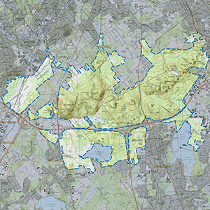 Map of the Blue Hills IBA site