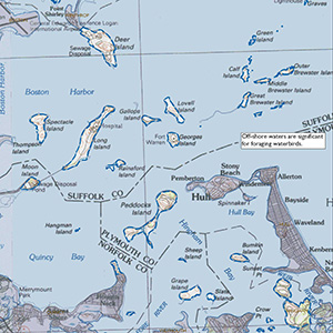 Map for the Boston Harbor Islands National Recreation Area IBA site