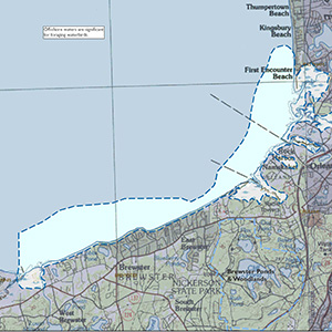 Map for the Brewster - Eastham Flats IBA site