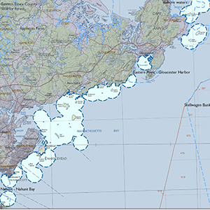 Map of the Essex County Coastal Bird Islands IBA site