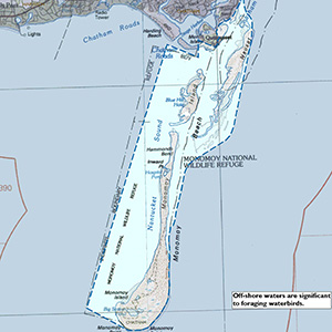 Map of the Monomoy and South Beach NWR IBA site