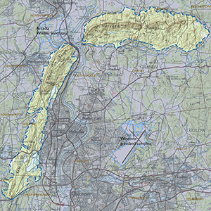 Map of the Mount Holyoke/Mount Tom/East Mountain Range IBA site