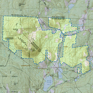 Map of the Mt. Watatic IBA site