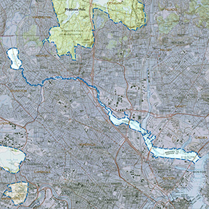 Map of the Mystic River Watershed IBA site